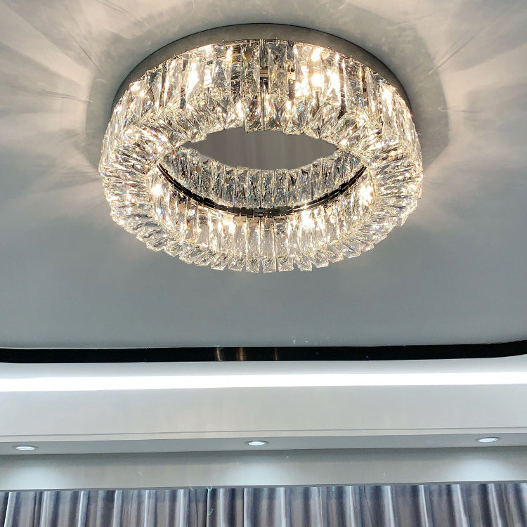 Crystal Round Flush Mount Lights Contemporary Style Multi Lights Flush Ceiling Lights