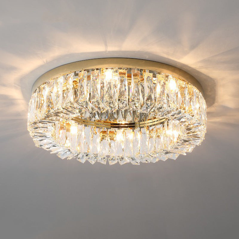 Crystal Round Flush Mount Lights Contemporary Style Multi Lights Flush Ceiling Lights