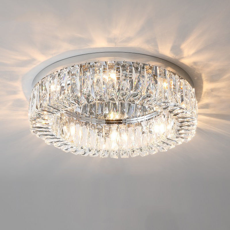 Crystal Round Flush Mount Lights Contemporary Style Multi Lights Flush Ceiling Lights