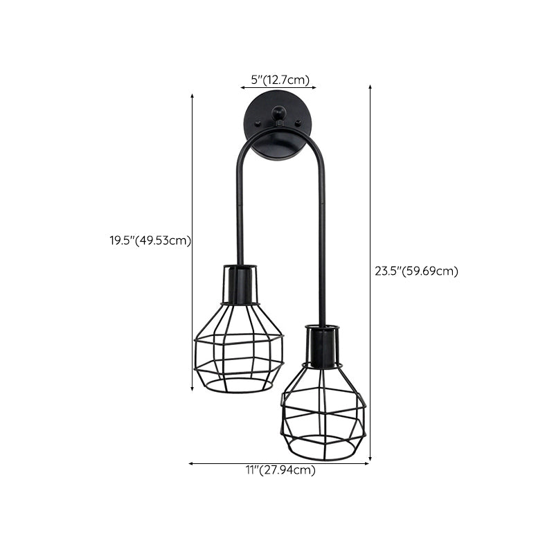 Industrial Style Iron Sconce Light Fixtures Ball Shape Wall Lighting Ideas for Bedroom