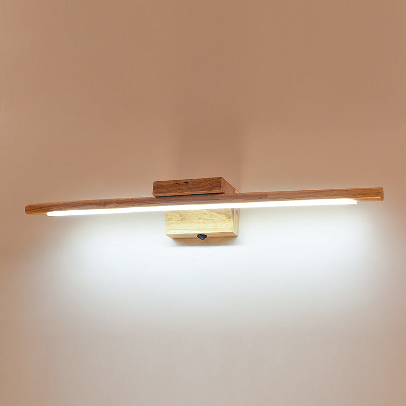 Modern Simple Wooden Vanity Light Strip Shape Vanity Lamp for Shower Room