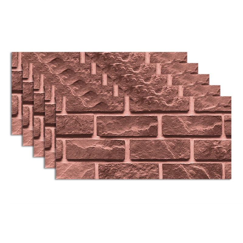 3D Artificial Brick Paneling Waterproof Peel and Stick Living Room Wall Panel (5-Pack)