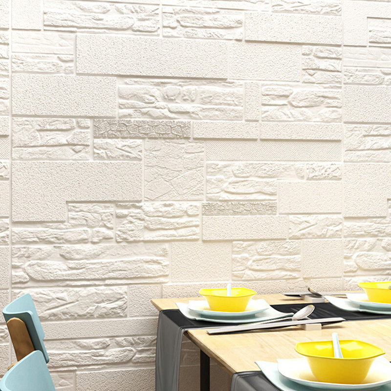 Modern Wall Tile PVC 3D Embossed Peel and Press Waterproof Indoor Wall Panel