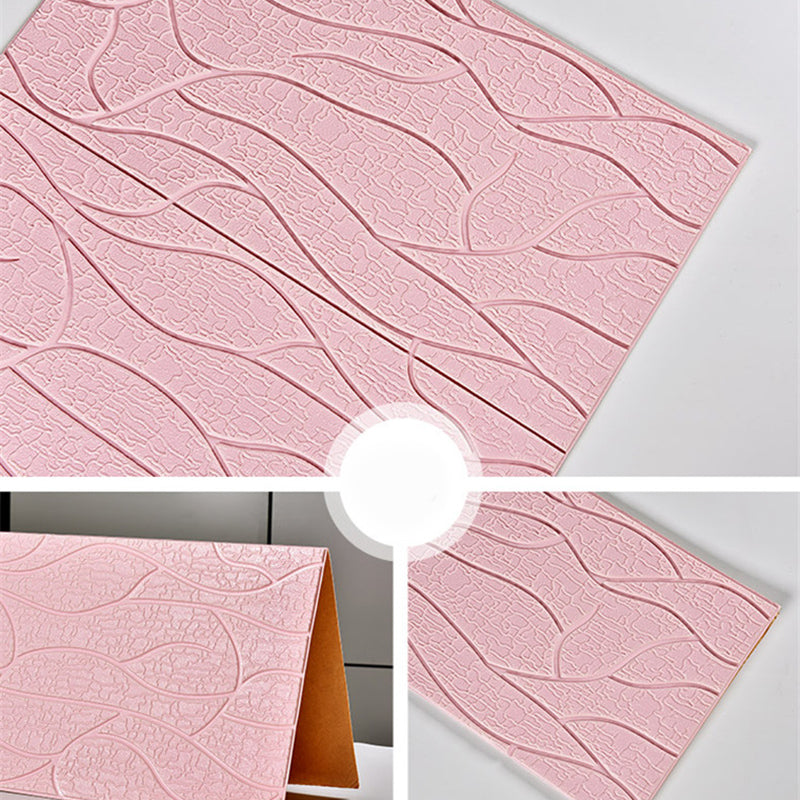 Modern Wall Tile PVC 3D Embossed Peel and Press Waterproof Indoor Wall Panel