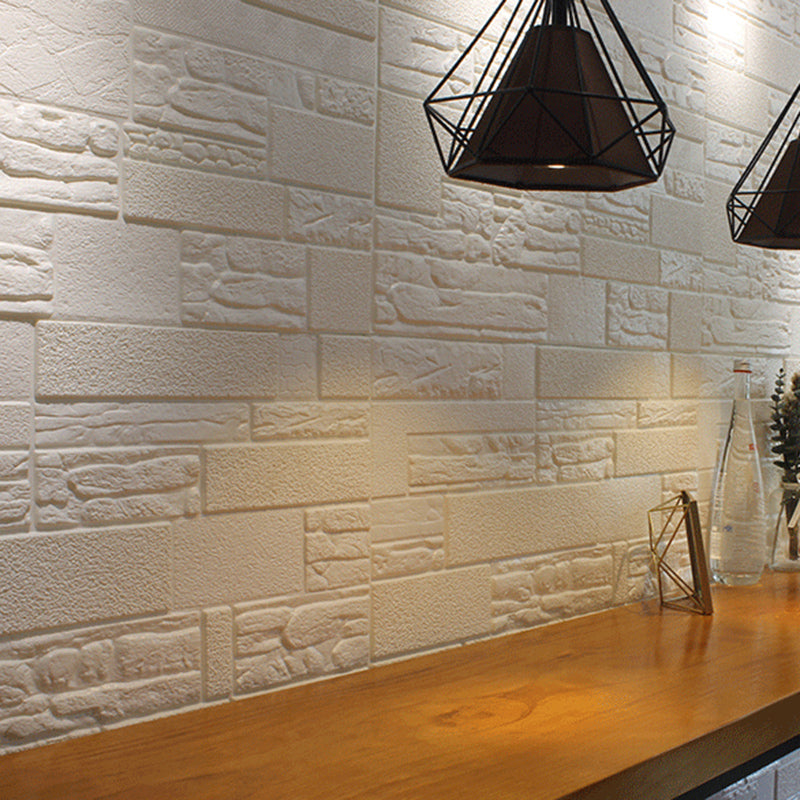 Modern Wall Tile PVC 3D Embossed Peel and Press Waterproof Indoor Wall Panel