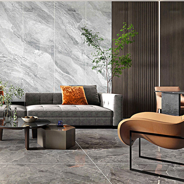 Floor Tile Marble Print Rectangle Living Room Porcelain Tile