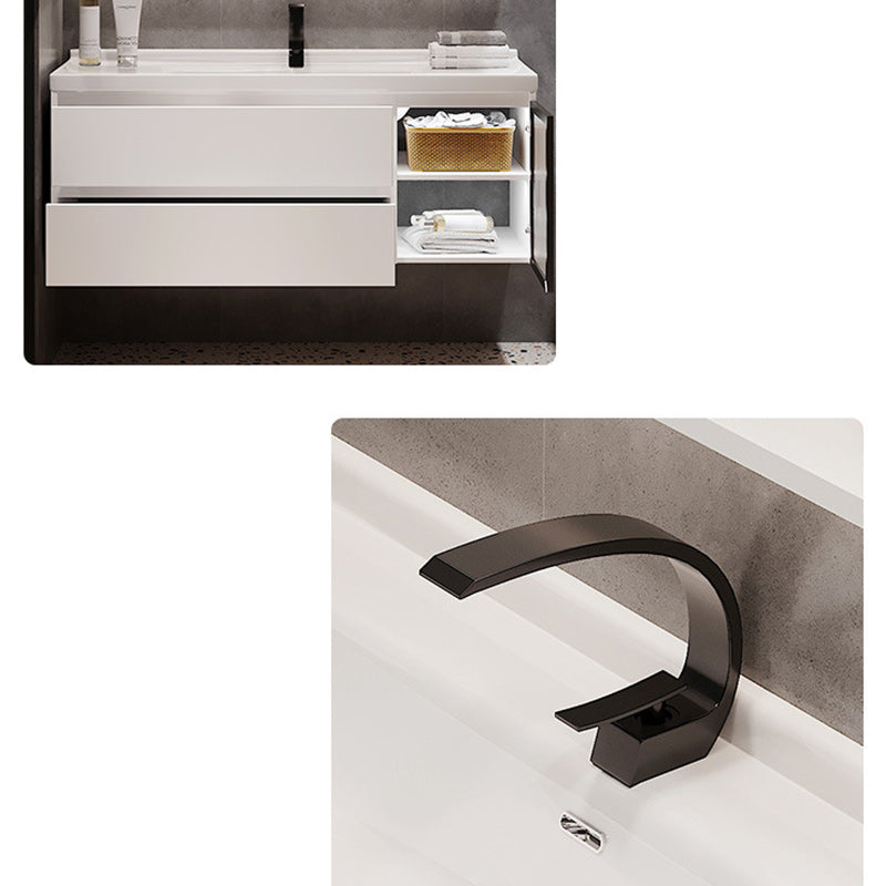 Modern Sink Vanity Bathroom Color Block Wall Mount Vanity Cabinet