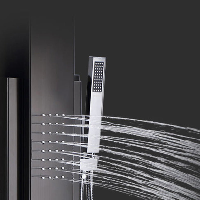 Contemporary Shower System Slide Bar Dual Shower Head Thermostatic Wall Mounted Shower Set