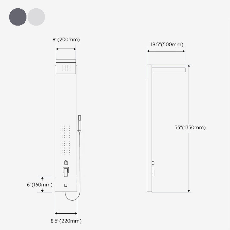 Contemporary Shower System Slide Bar Dual Shower Head Thermostatic Wall Mounted Shower Set