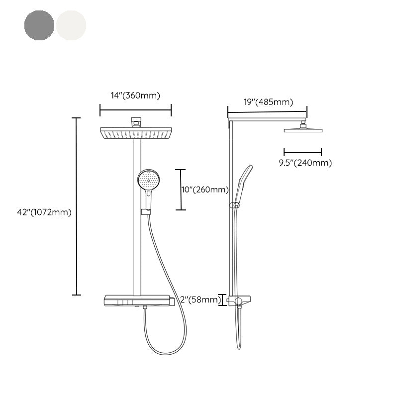 Contemporary Shower Set Adjustable Shower Head Slide Bar Wall Mounted Shower System