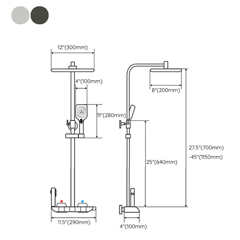 Contemporary Shower Set Handheld Shower Head Slide Bar Wall Mounted Shower System