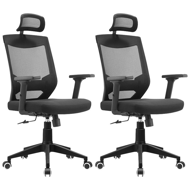 Modern Office Chair Black Adjustable Seat Height Desk Chair with Wheels