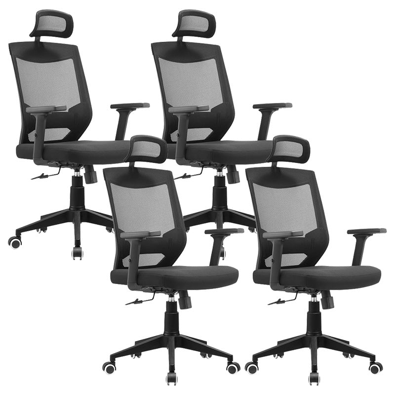 Modern Office Chair Black Adjustable Seat Height Desk Chair with Wheels