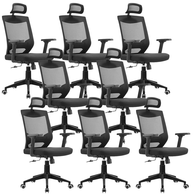 Modern Office Chair Black Adjustable Seat Height Desk Chair with Wheels