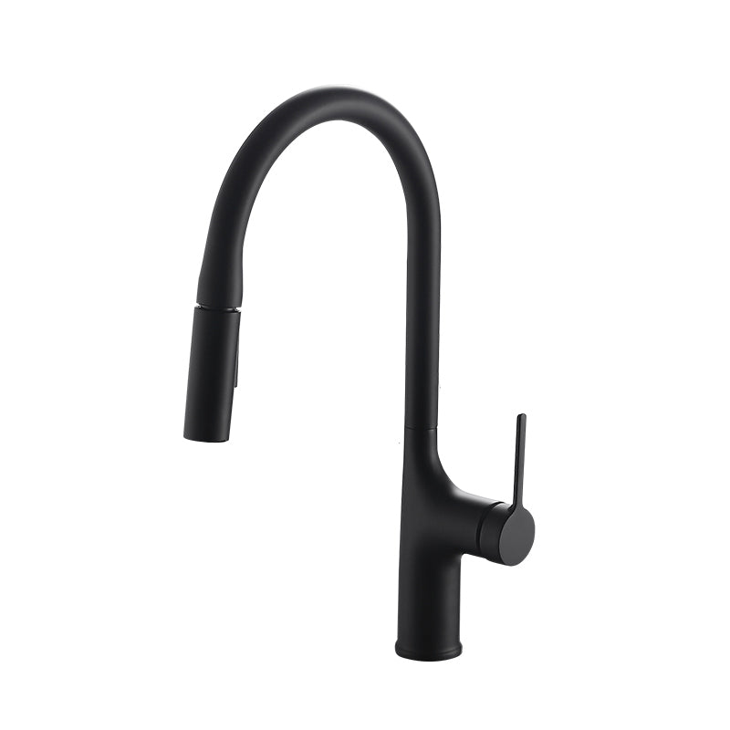 Contemporary Pull Down Single Handle Kitchen Faucet High Arch Water Filler