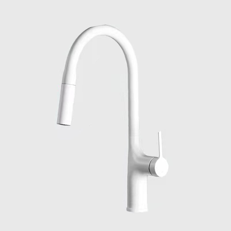 Contemporary Pull Down Single Handle Kitchen Faucet High Arch Water Filler