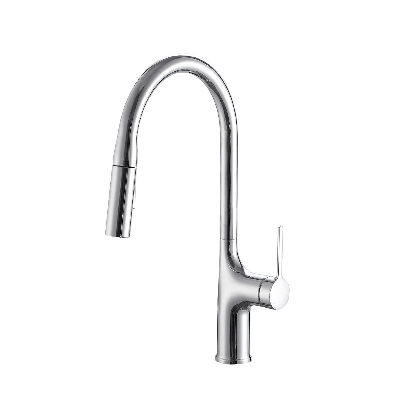 Contemporary Pull Down Single Handle Kitchen Faucet High Arch Water Filler