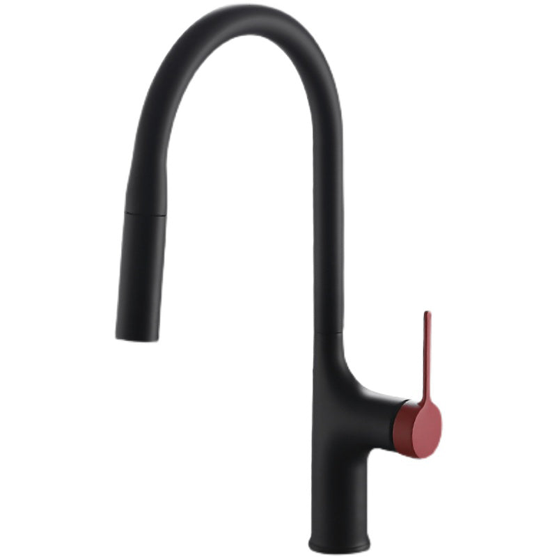 Contemporary Pull Down Single Handle Kitchen Faucet High Arch Water Filler