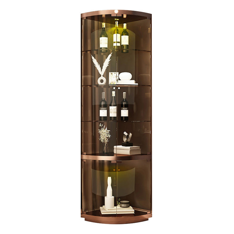 Glam Curio Cabinet Metal Glass Doors Buffet Cabinet with Doors for Living Room