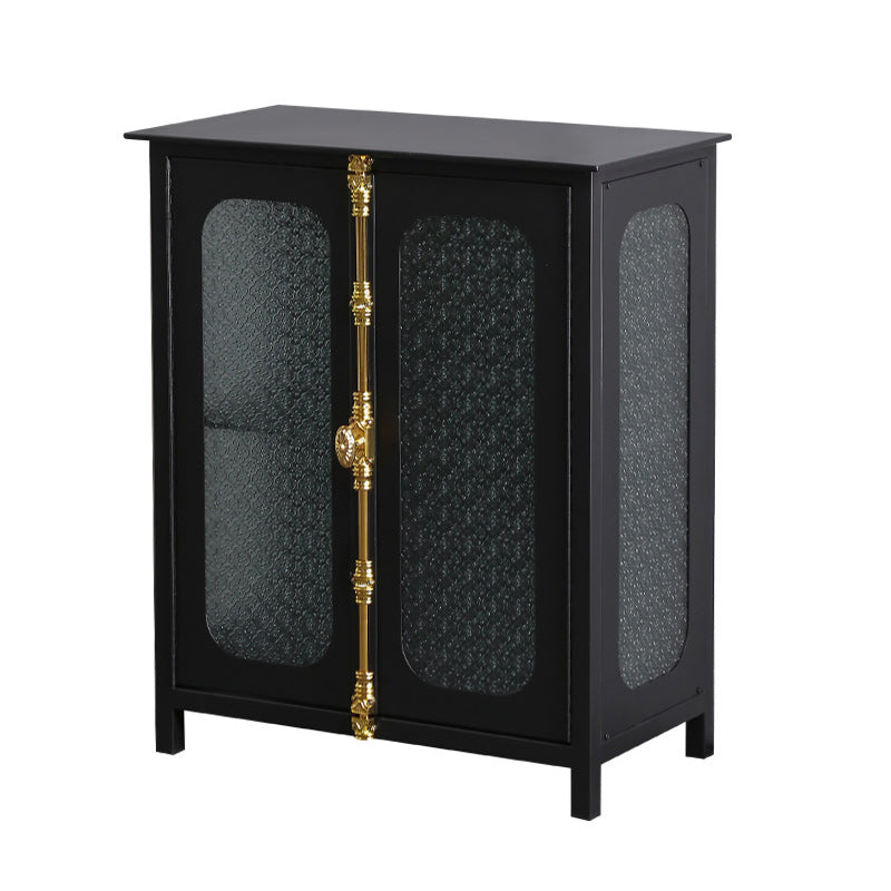 Glam Curio Cabinet Glass Doors Metal Buffet Cabinet with Doors for Living Room