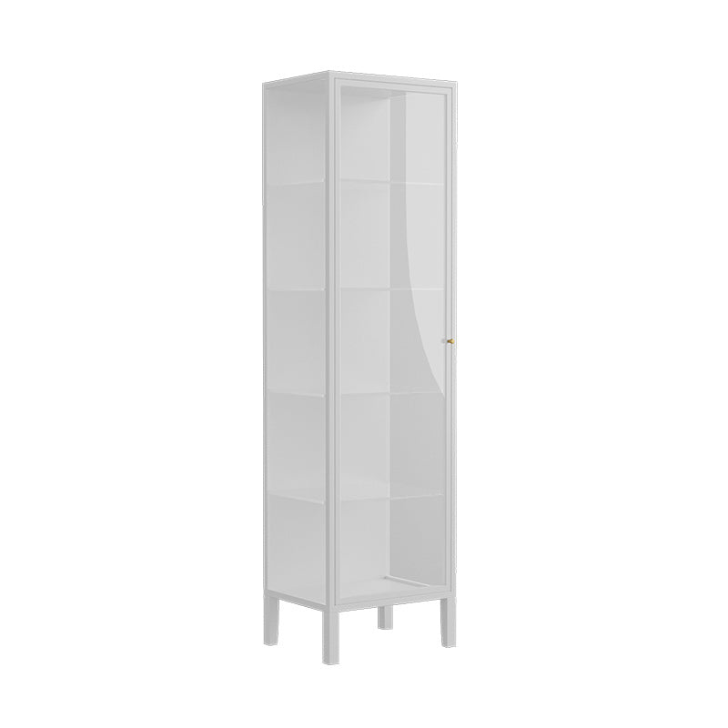 Modern Curio Cabinet Metal Glass Doors Buffet Cabinet with Doors