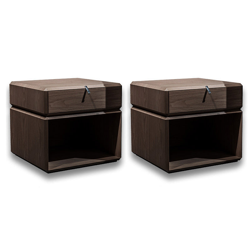 Modern Accent Table Nightstand Solid Wood Bedside Cabinet for Bedroom