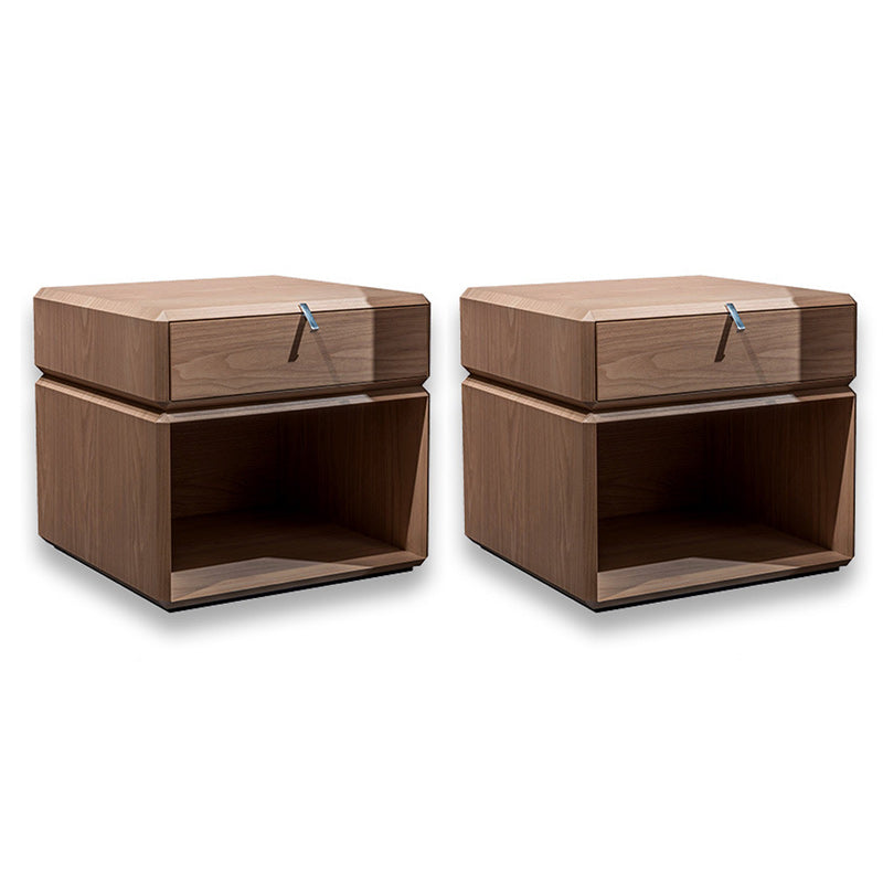 Modern Accent Table Nightstand Solid Wood Bedside Cabinet for Bedroom