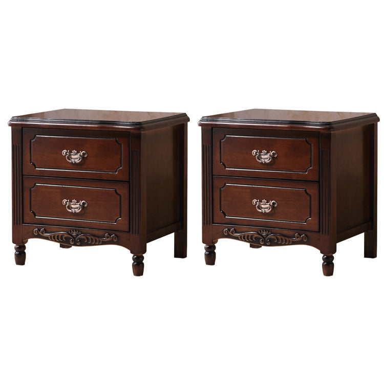 Contemporary Nightstand Solid Wood Accent Table Nightstand with Drawers