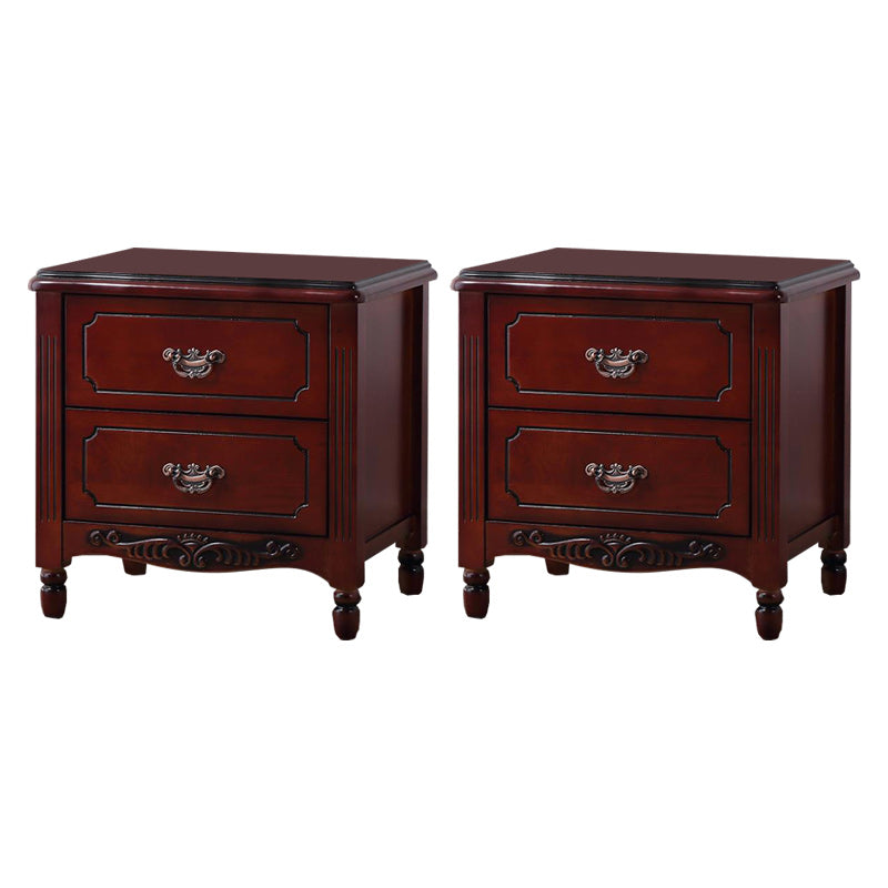 Contemporary Nightstand Solid Wood Accent Table Nightstand with Drawers