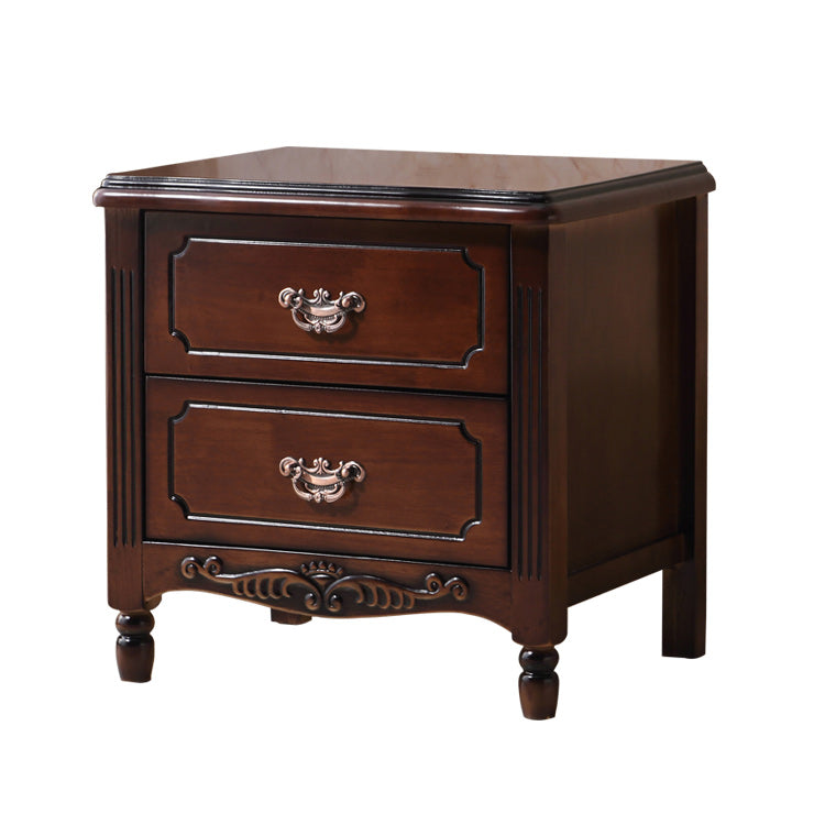 Contemporary Nightstand Solid Wood Accent Table Nightstand with Drawers