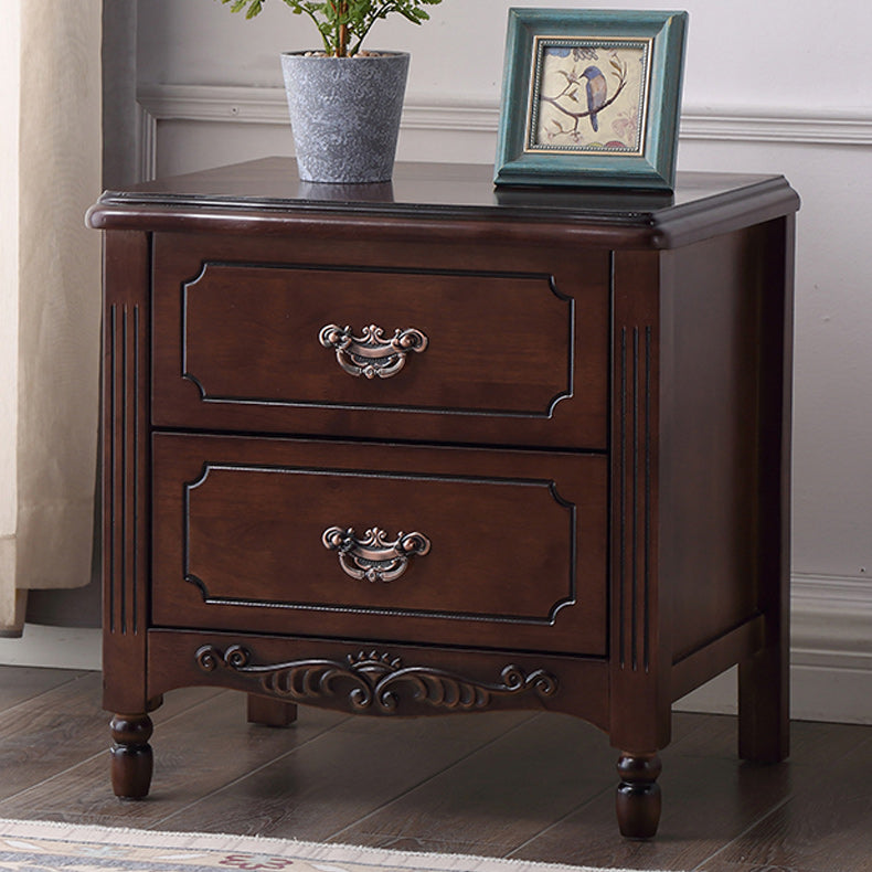 Contemporary Nightstand Solid Wood Accent Table Nightstand with Drawers