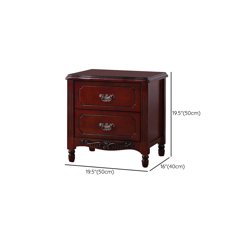 Contemporary Nightstand Solid Wood Accent Table Nightstand with Drawers