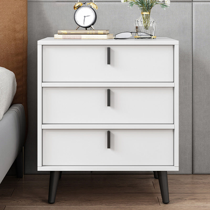 Contemporary Nightstand Faux Wood Bedside Cabinet for Bedroom