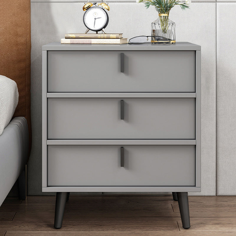 Contemporary Nightstand Faux Wood Bedside Cabinet for Bedroom