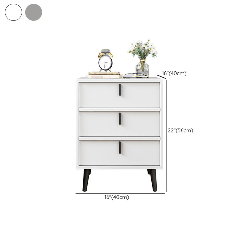 Contemporary Nightstand Faux Wood Bedside Cabinet for Bedroom