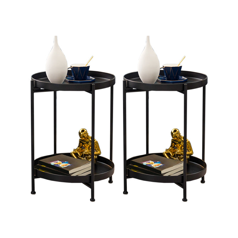 Open Storage Bed Nightstand Industrial Accent Table Nightstand for Bedroom