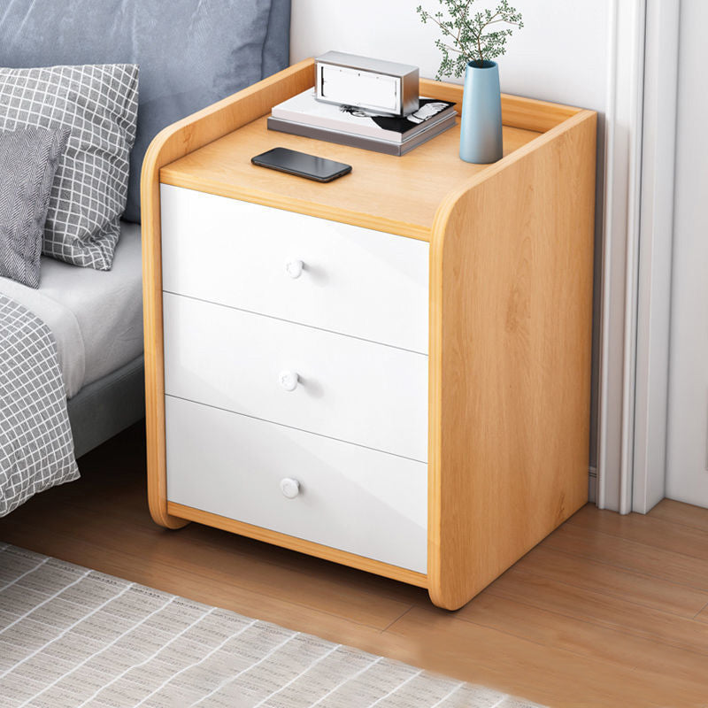 Contemporary Accent Table Nightstand Drawer Storage Night Table