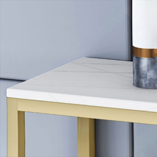 11.81" W Hall Console Table Modern Marble Accent Table with 1 Shelf