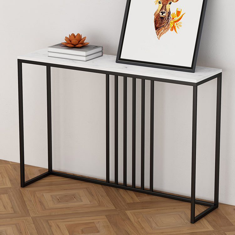 11.81" W Hall Console Table Modern Marble Accent Table with 1 Shelf