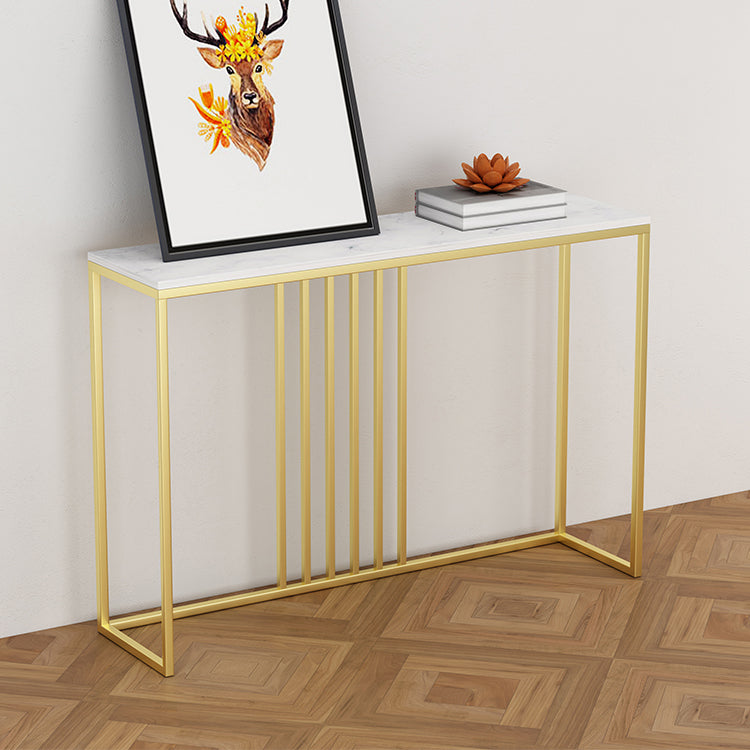 11.81" W Hall Console Table Modern Marble Accent Table with 1 Shelf