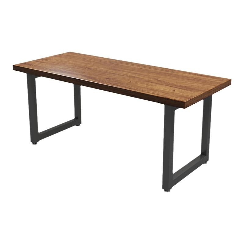 Industrial Wooden Computer Desk Rectangular Office Desk with Metal Legs