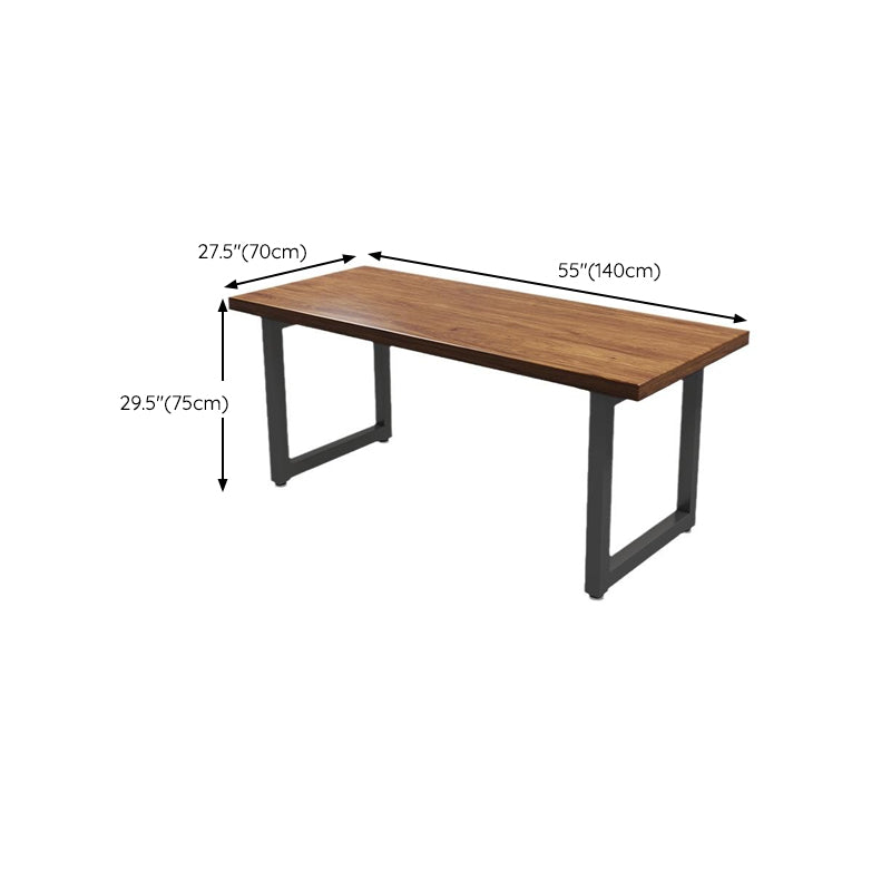 Industrial Wooden Computer Desk Rectangular Office Desk with Metal Legs