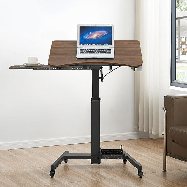 Contemporary Pedestal Writing Desk Folding Office Desk with Metal Legs