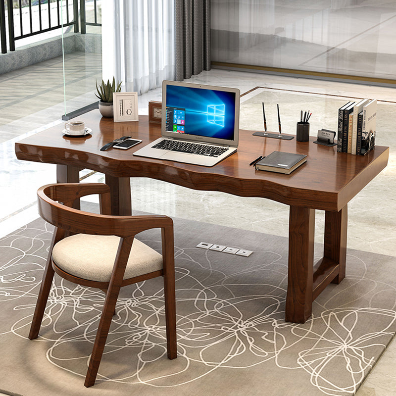 Solid Wood Writing Desk Modern Style 29.53" Tall Office Desk