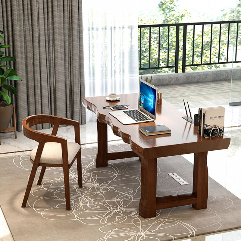 Solid Wood Writing Desk Modern Style 29.53" Tall Office Desk