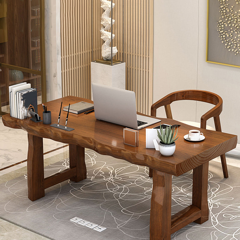 Solid Wood Writing Desk Modern Style 29.53" Tall Office Desk