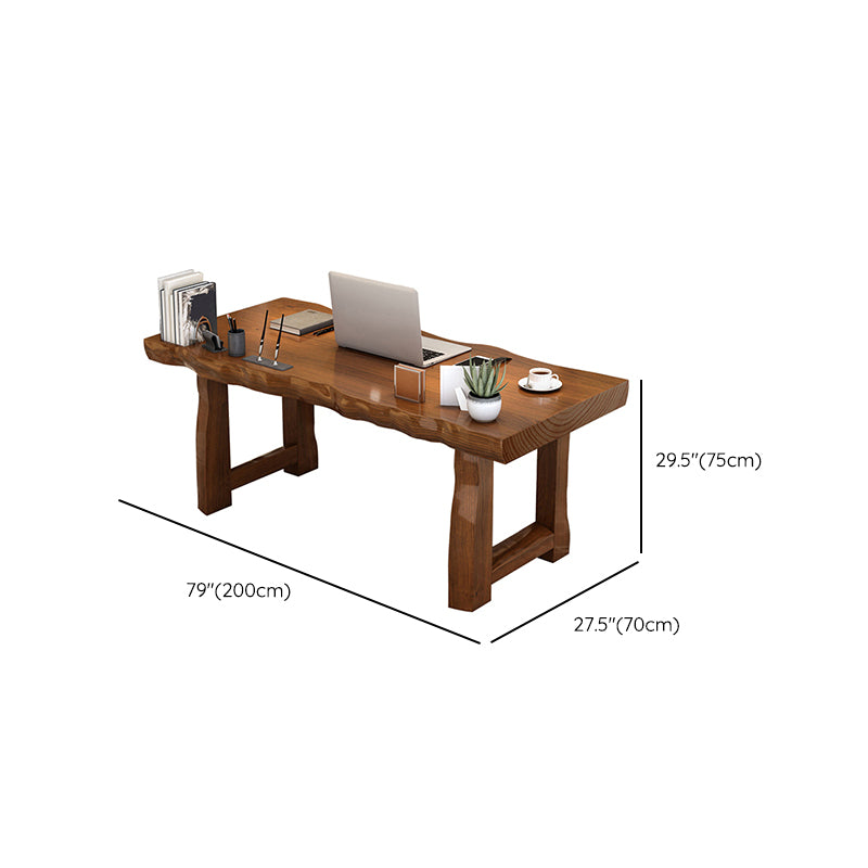 Solid Wood Writing Desk Modern Style 29.53" Tall Office Desk