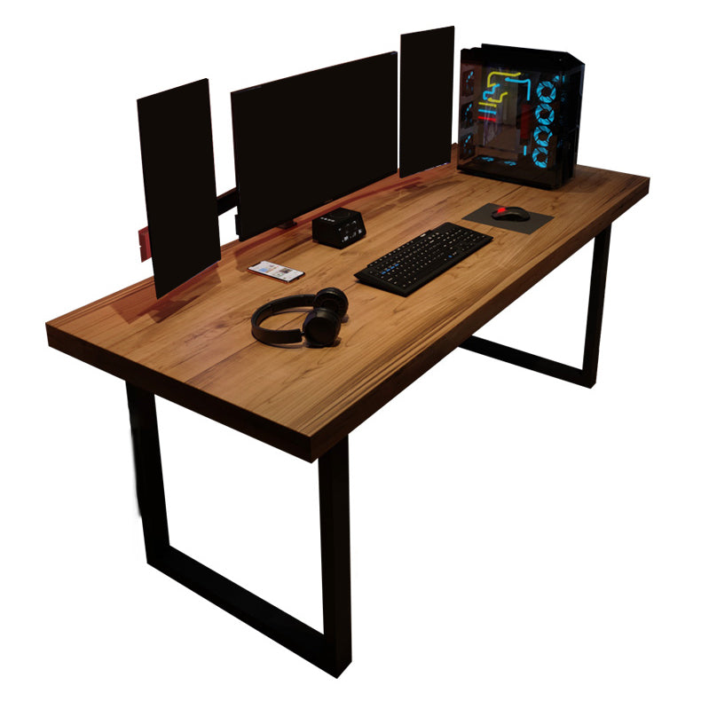 Industrial Wood Computer Desk Rectangular Office Desk with Metal Legs