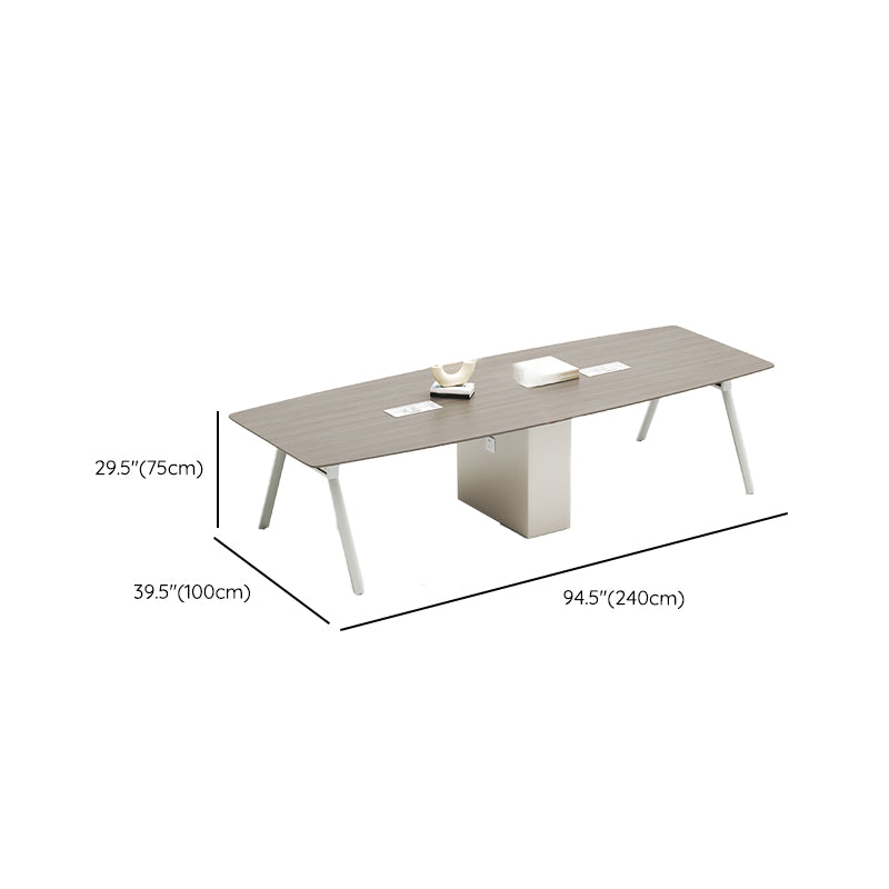 29.25-inch H Contemporary Office Desk Manufactured Wood Oval Writing Desk