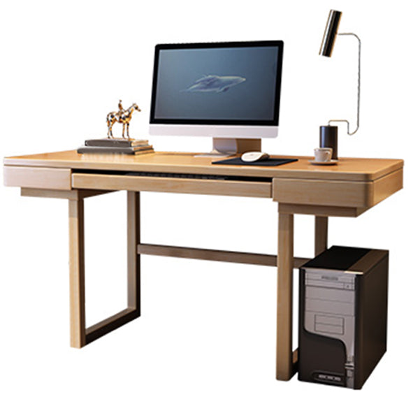 Contemporary Gaming Desk Antique Finish Computer Desk with 2 Storage Drawers